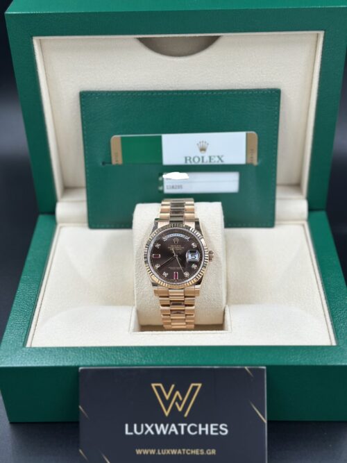 Rolex day date 36mm ruby dial